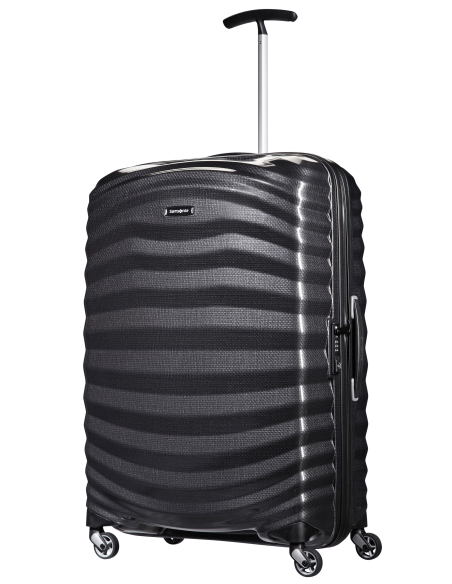 Samsonite Lite-Shock 75 cm Noir, poignée télescopique entièrement déployée