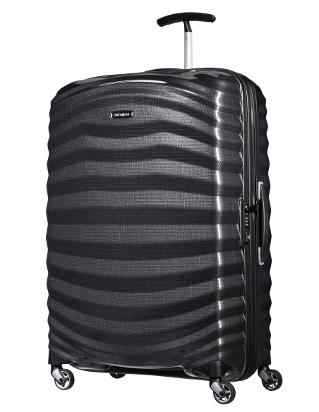 Samsonite Lite-Shock 75 cm Noir, vue de trois quarts