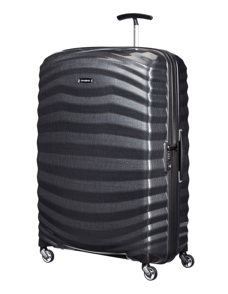 Samsonite Lite-Shock 81 cm Noir, vue de trois quarts