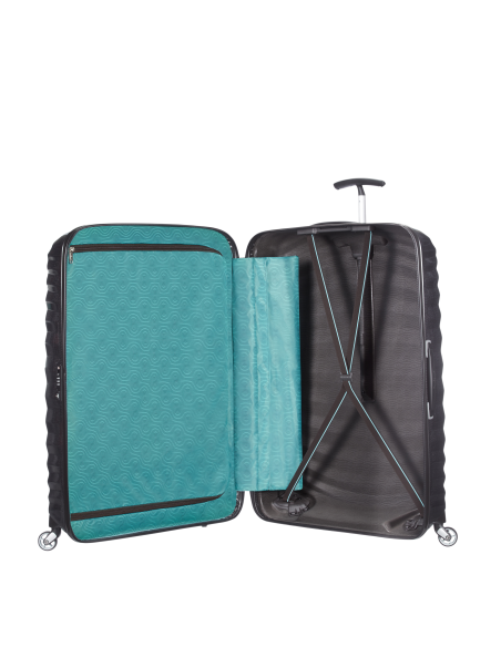 Samsonite Lite-Shock 81 cm Noir, intérieur ouvert et compartiments