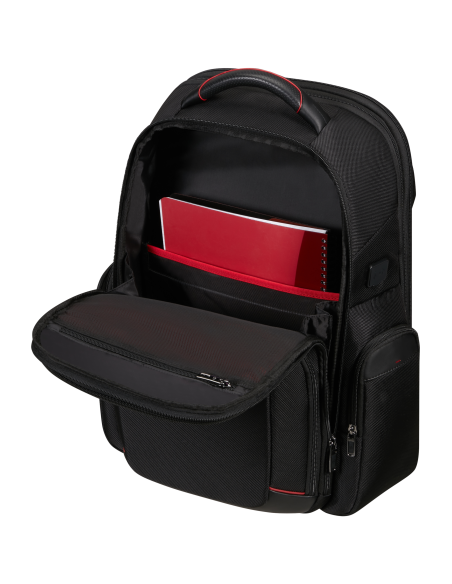 Sac à dos extensible 17.3 pouces Samsonite Pro-DLX 6 Noir, rangement frontal ouvert