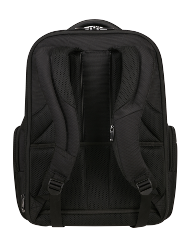 Sac à dos extensible 17.3 pouces Samsonite Pro-DLX 6 Noir, vue arrière et bretelles