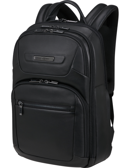 Sac à dos en cuir 14.1 pouces Samsonite Pro-DLX Leather Noir, vue de trois quarts