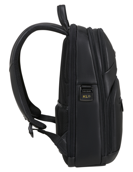 Sac à dos en cuir 14.1 pouces Samsonite Pro-DLX Leather Noir, vue de profil