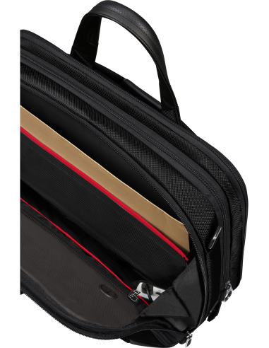Sacoche extensible 15.6 pouces Samsonite Pro-DLX 6 Noir, rangements intérieurs ouverts