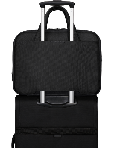 Sacoche extensible 15.6 pouces Samsonite Pro-DLX 6 Noir, passant arrière sur une valise