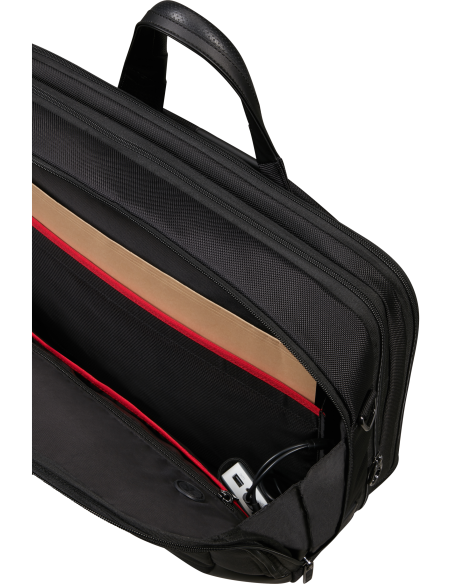 Sacoche extensible 17.3 pouces Samsonite Pro-DLX 6 Noir, rangements intérieurs ouverts