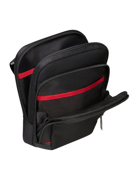 Sac porté croisé S Samsonite Pro-DLX 6 Noir, rangements intérieurs ouverts