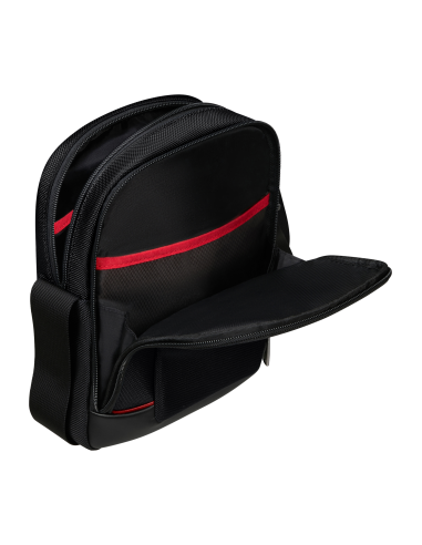 Sac porté croisé M Samsonite Pro-DLX 6 Noir, rangements intérieurs ouverts