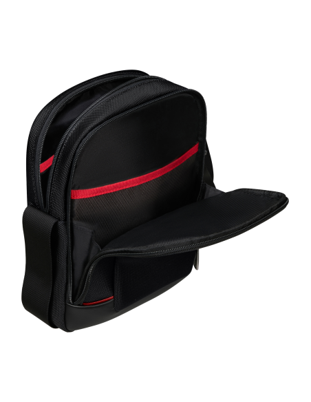 Sac porté croisé M Samsonite Pro-DLX 6 Noir, rangements intérieurs ouverts