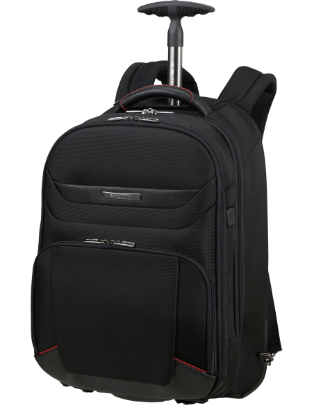 Sac à dos à roulettes 17.3 pouces Samsonite Pro-DLX 6 Noir, vue de trois quarts