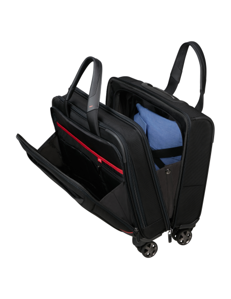 Bureau mobile 4 roues 15.6 pouces Samsonite Pro-DLX 6 Noir, rangements intérieurs ouverts
