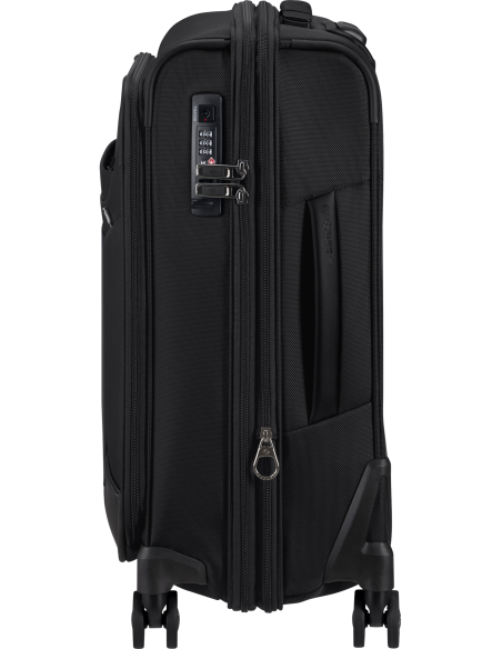 Valise cabine 4 roues extensible 55 cm Samsonite Pro-DLX 6 Noir, vue de profil