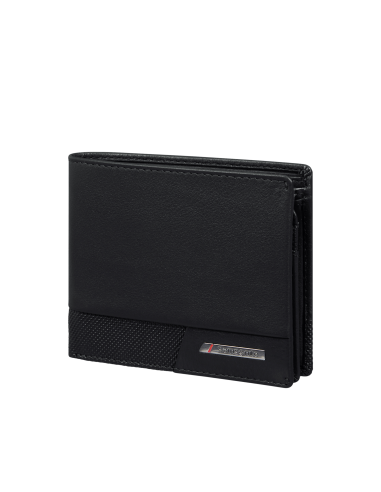 Portefeuille compact en cuir 6 cartes et monnaie Samsonite Pro-DLX 6 SLG Noir, réf. 144539-1041
