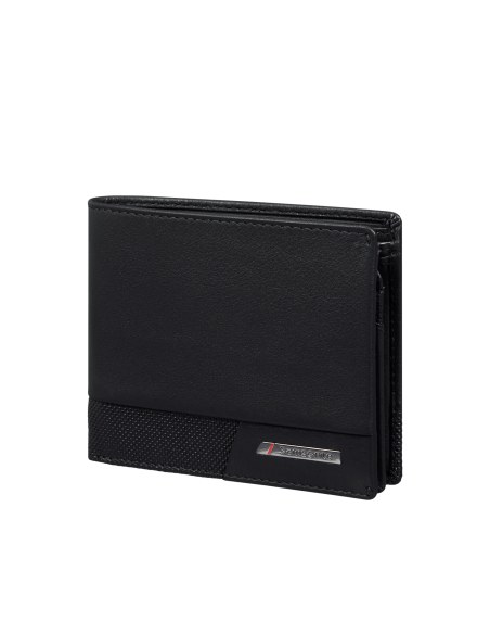 Portefeuille compact en cuir 6 cartes et monnaie Samsonite Pro-DLX 6 SLG Noir, réf. 144539-1041