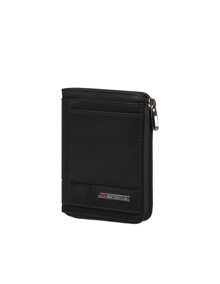 Portefeuille en cuir 8 cartes et monnaie zippée Samsonite Pro-DLX 6 SLG Noir, réf. 144545-1041