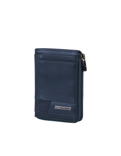 Portefeuille en cuir 8 cartes et monnaie zippée Samsonite Pro-DLX 6 SLG Night Blue, réf. 144545-1615