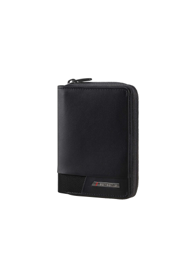 Portefeuille fin 8 cartes et monnaie zippée Samsonite Pro-DLX 6 SLG Noir, réf. 151907-1041