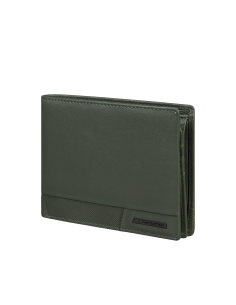 Portefeuille en cuir 10 cartes et monnaie Samsonite Pro-DLX 6 SLG Vert, réf. 144537-1388