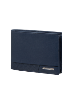 Portefeuille en cuir 10 cartes et monnaie Samsonite Pro-DLX 6 SLG Night Blue, réf. 144537-1615