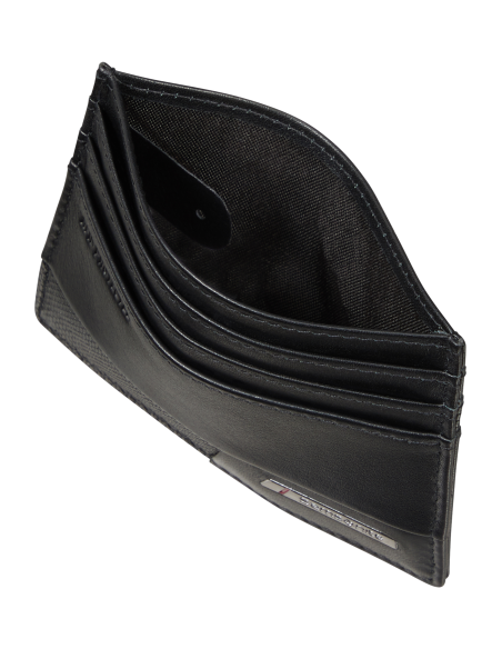Porte-cartes en cuir 6 cartes Samsonite Pro-DLX 6 SLG Noir, rangements intérieurs ouverts