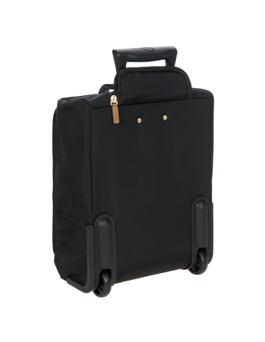 Valise 45 cm Bric’s X-Travel Black, vue arrière et roulettes