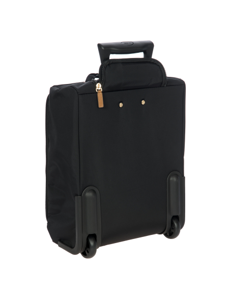 Valise 45 cm Bric’s X-Travel Black, vue arrière et roulettes