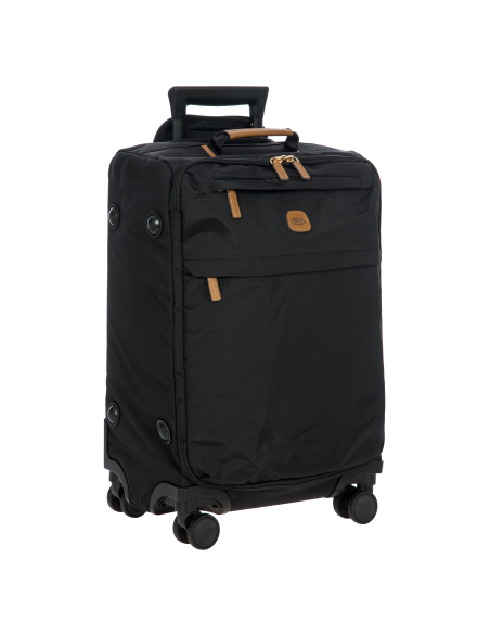 Valise 55 cm Bric’s X-Travel Black, vue de trois quarts avant