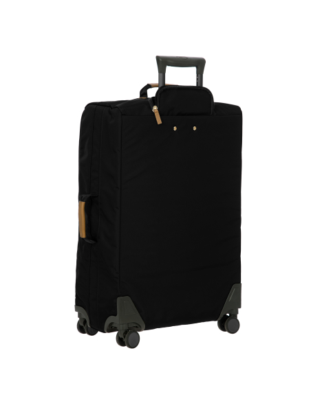 Valise 71 cm Bric’s X-Travel Black, vue arrière et roulettes