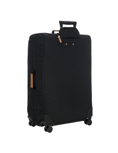 Valise 77 cm Bric’s X-Travel Black, vue arrière et roulettes