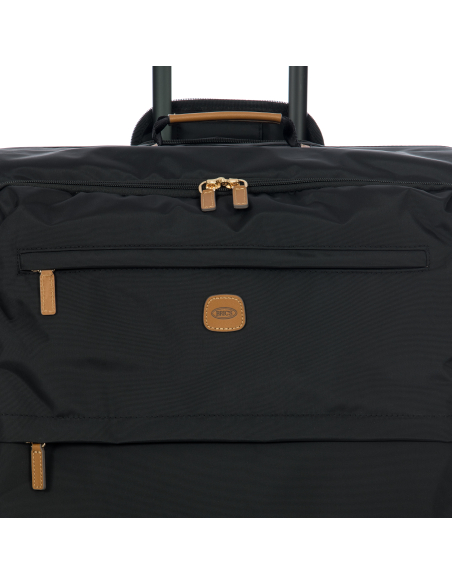 Valise 77 cm Bric’s X-Travel Black, détail de la poche avant et des tirettes