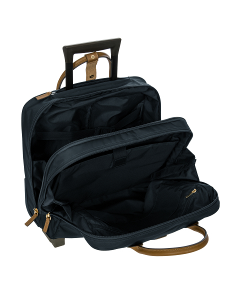 Bureau mobile Bric’s X-Travel Ocean Blue, compartiments ouverts et rangements intérieurs