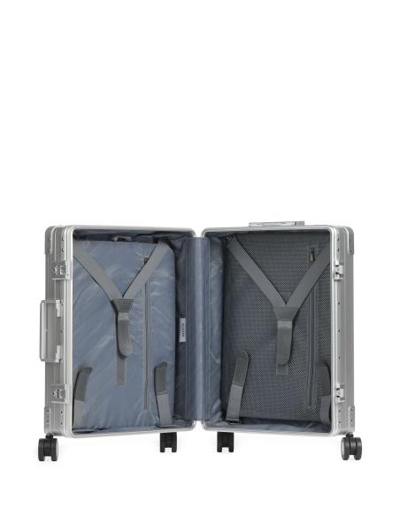 Cabine aluminium ALEON 55 cm Platinum, intérieur ouvert