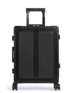 Valise cabine aluminium poche avant 4 roues 55 cm ALEON Onyx, référence A2155240-FF-ON