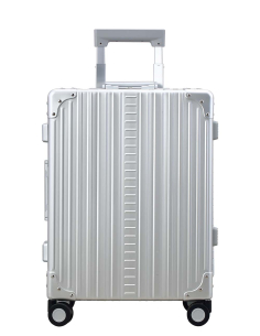 Valise cabine Trunk aluminium 4 roues 55 cm ALEON Platinum, référence 2155-PL-C