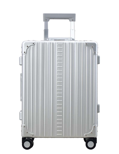 Valise cabine Trunk aluminium 4 roues 55 cm ALEON Platinum, référence 2155-PL-C