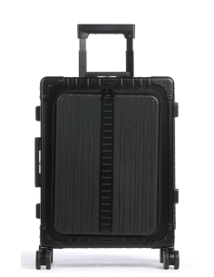 Valise cabine Business aluminium poche avant 4 roues 55 cm ALEON Onyx, référence 2155-FF-ON