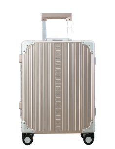 Valise cabine aluminium 4 roues 55 cm ALEON Fortis Rose Gold, référence ACF-2155240-RG