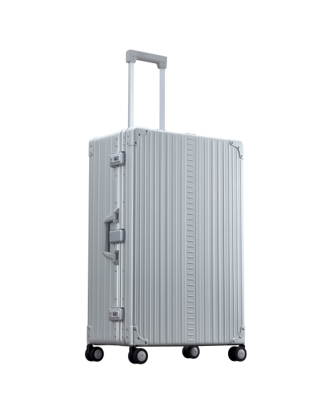 Valise aluminium ALEON 76 cm Platinum, vue de trois quarts