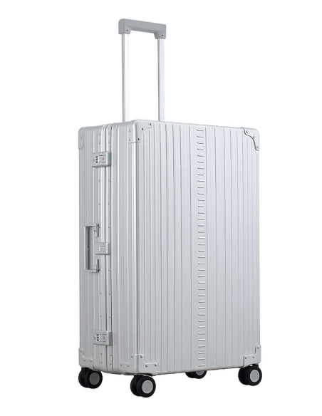 Valise aluminium ALEON 76 cm Platinum, vue de trois quarts
