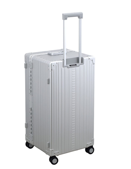 Valise Trunk aluminium ALEON 78 cm Platinum, vue arrière de trois quarts