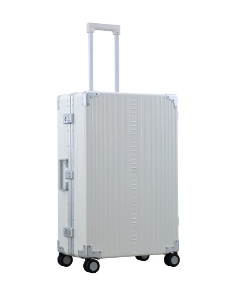 Valise aluminium ALEON Fortis 76 cm Snow White, vue de trois quarts
