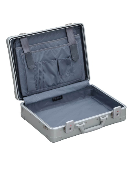 Attaché-case aluminium 33 cm ALEON Platinum, intérieur et rangements