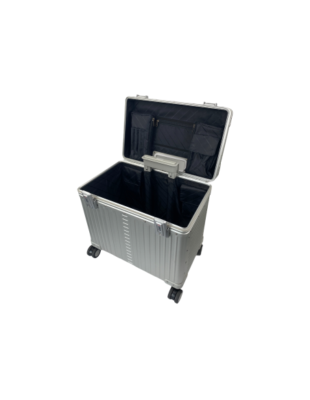 Pilot case photo XL aluminium 4 roues 44 cm ALEON Platinum, intérieur vide