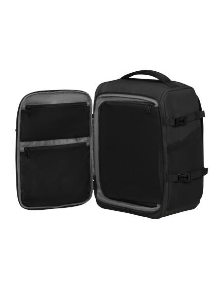Sac à dos Samsonite 2FIT Noir ouvert, compartiment vêtements et séparateur