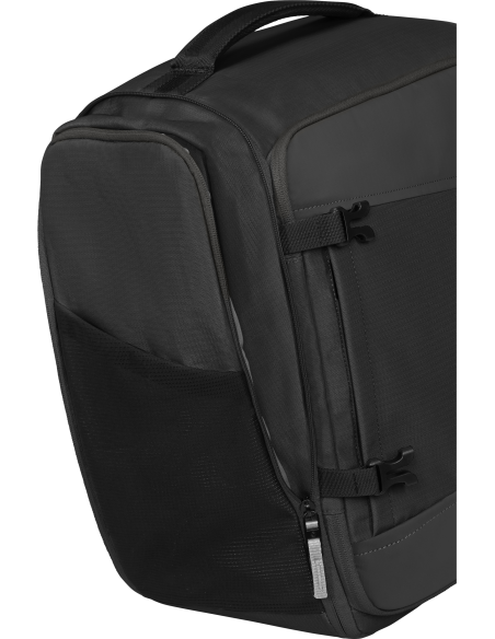 Samsonite 2FIT Noir, poche latérale et sangles de compression vues de profil