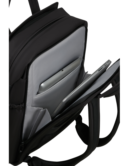 Sac à dos ordinateur 14,1 pouces Samsonite Essentis Noir, compartiments ordinateur et tablette ouverts