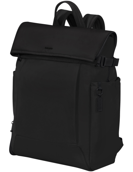 Sac à dos rolltop 15,6 pouces Samsonite Essentis Noir, vue de trois quarts