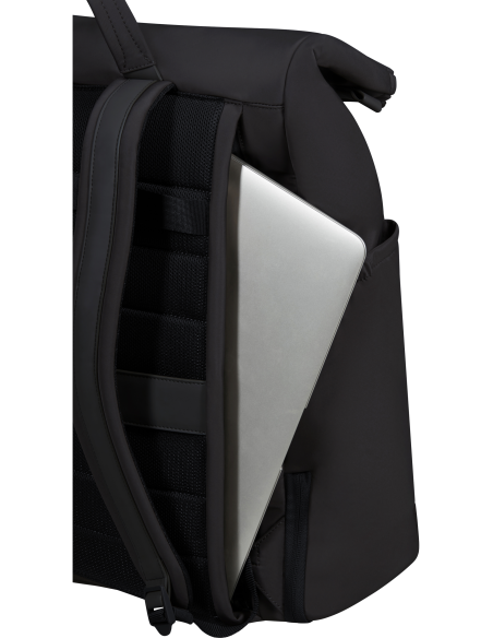 Sac à dos rolltop 15,6 pouces Samsonite Essentis Noir, accès au compartiment ordinateur