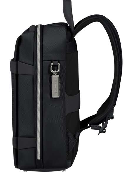 Sac à dos compact Samsonite Image Biz Noir, vue de profil et bretelles